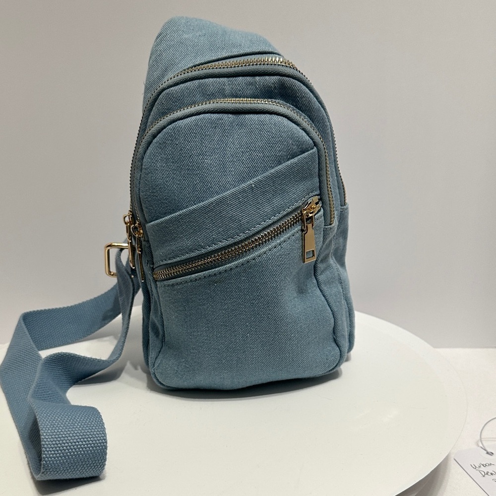 Like New Urban Expressions Light Denim Sling Backpack